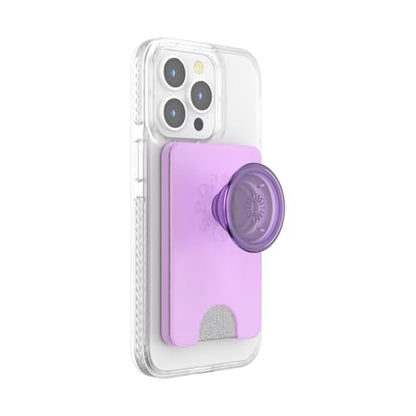 PopSockets Phone Wallet with Expanding Grip and Adapter Ring for MagSafe, Phone Card Holder, Wireless Charging Compatible, Wallet Compatible with MagSafe - Lavender - color: Lavender, style: MagSafe