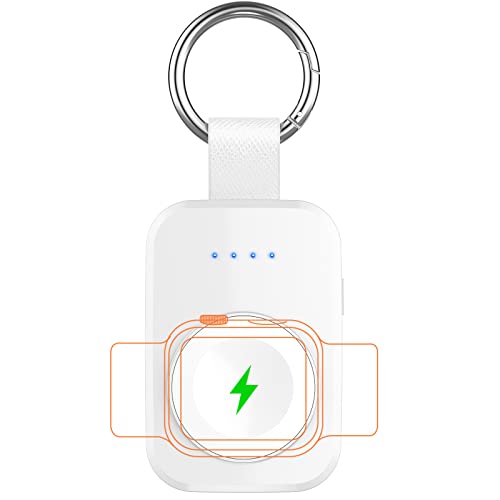 Portable Wireless Charger for Apple Watch Travel Magnetic iWatch Power Bank - color: White