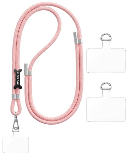 Phone Lanyard Crossbody with 2TPU Tabs - color: Pink