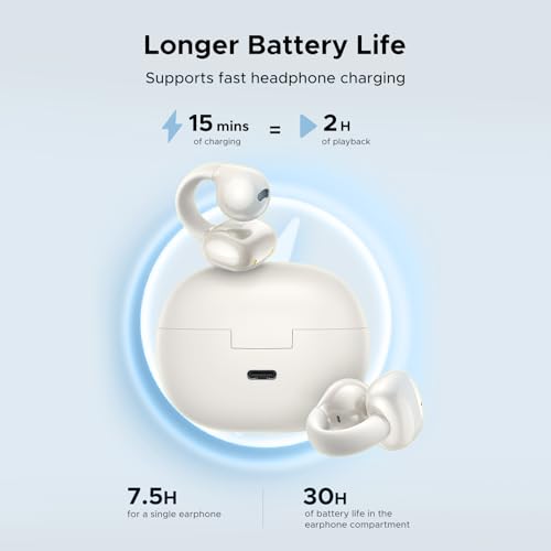 UGREEN HiTune S3 Open Ear Earbuds, Bluetooth 5.4, Clip on Earbuds, White - color: White