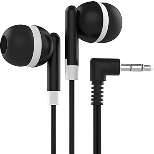 Maeline Bulk Earbuds with 3.5 mm Headphone Plug - 30 Pack Wholesale Bundle - Black - color: Black, size: 30 Pack