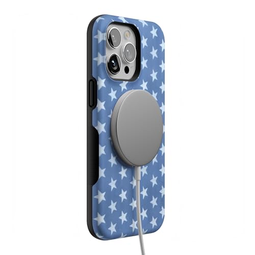 Casely iPhone 14 Pro Max Case | Coastal Blues | Denim Stars | Bold Protective Design | Compatible with MagSafe - color: Coastal Blues | Denim Stars