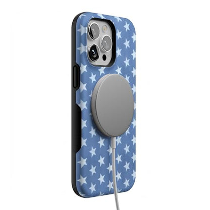 Casely iPhone 14 Pro Max Case | Coastal Blues | Denim Stars | Bold Protective Design | Compatible with MagSafe - color: Coastal Blues | Denim Stars