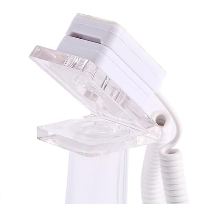 Vctitil Mobile Phone Anti-Theft Display Stand Transparent Square Bracket with Spring Wires and Cables Durable Mobile Phone Base for Store Sales Stand (Stand Size: 2.08 x 2.08 x 4.72)
