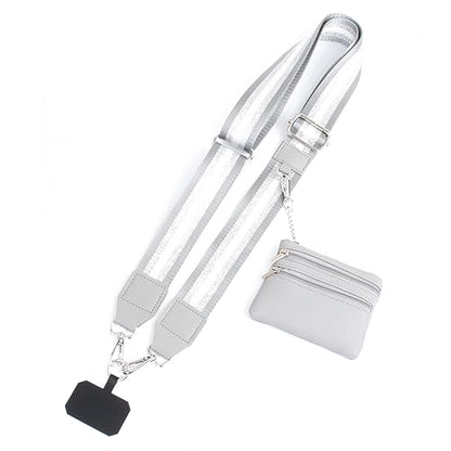 Clip and Go Strap for Phone with Wallet Crossbody - color: Silver Grey