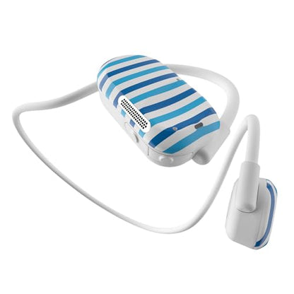 Purity Air Open Ear Headphones - True Air Conduction Wireless Bluetooth Open Ear Earbuds with Dual Mic for iPhone/Android - Secured Long Wearing Comfort, Sports Sweat Resistant (Blue Stripes) - color: Blue Stripes