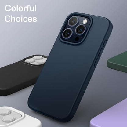 JETech Silicone Case for iPhone 15 Pro Max, Navy | Silky Soft Touch, Shockproof Protection, Scratch Resistant, Microfiber Lining - color: Navy, size: iPhone 15 Pro Max