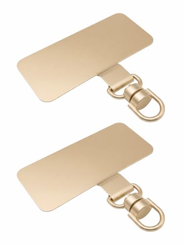 Universal Metal Phone Tether Tab, Heavy-duty Phone Lanyard Tab for Wrist&Crossbody Straps, Full-cover Phone Cases - color: Gold-max