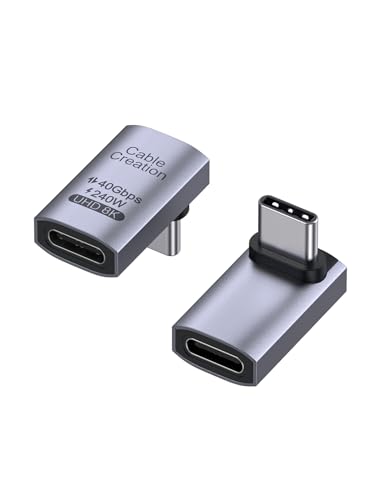 CableCreation 90 Degree USB C Adapter 2 Pack, USB C Adapter 40Gbps 240W - size: 2PCS, style: Up Angle