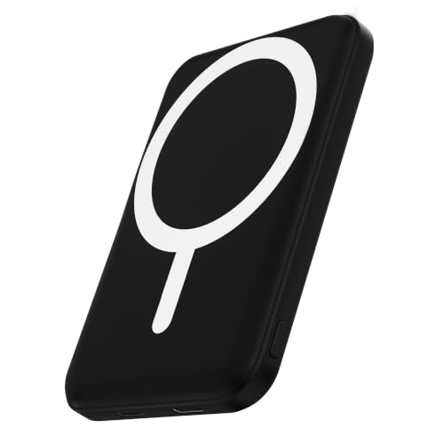 podoru for MagSafe Power Bank 5000mAh, Ultra-Slim Magnetic Portable Charger - color: Deep Matte Black