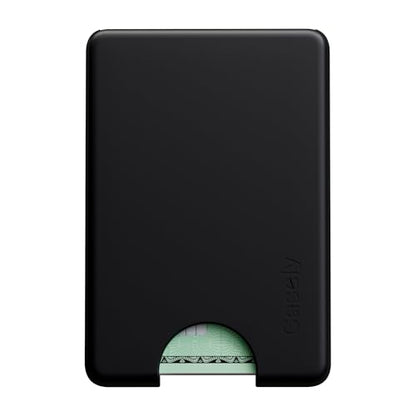 Casely MagWallet | Black | Slim Wallet Card Holder | Compatible with MagSafe | Soft-Touch Hard Silicone | Holds Up to 3 Cards - color: Black