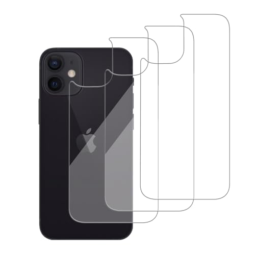 3 Pack Glass Back Screen Protector for iPhone 12 mini 2020 5.4-Inch - size: iPhone 12 mini 2020