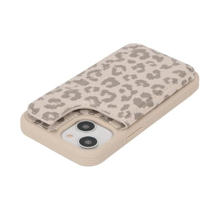 iCoverCase Compatible with iPhone 13 Mini Case with Card Holder, Wallet Phone Case for Women Men RFID Blocking PU Leather Protective Case 5.4 Inch (Beige Leopard) - color: Beige Leopard