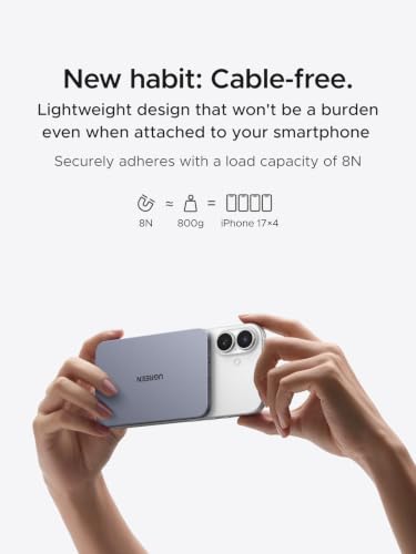 UGREEN Magflow Air Slim Magsafe Power Bank Qi2 15W Portable Charger 5000mAh - color: Grey