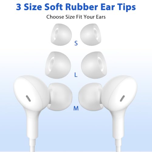 iMangoo for Apple MFi-Certified Lightning Wired Earbuds Headphones with Mic - color: White