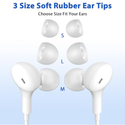 iMangoo for Apple MFi-Certified Lightning Wired Earbuds Headphones with Mic - color: White