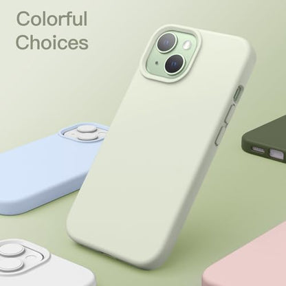 JETech Silicone Case for iPhone 15, Green | Silky Soft Touch, Shockproof Protection, Scratch Resistant, Microfiber Lining - color: Green, size: iPhone 15