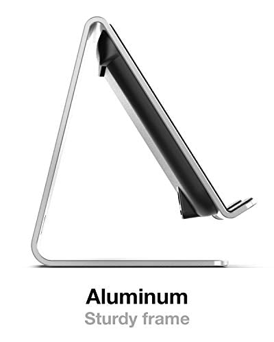 Encased PowerStand Wireless Charging Stand with Dimmable LED Backlights - Desktop Charger for iPhone, Android and Galaxy Phone Models (Aluminum Silver)