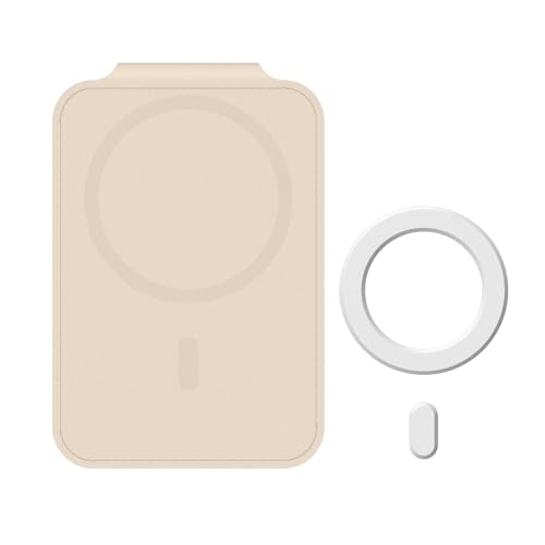DCHK Magnetic Card Wallet, Slim Card Holder with 3 Slots, Holds up to 6 Cards, Strong Adhesion Ring Included, Compatible with Magsafe iPhone 12/13/14/15/16 (Not for Mini Models) - color: Ivory