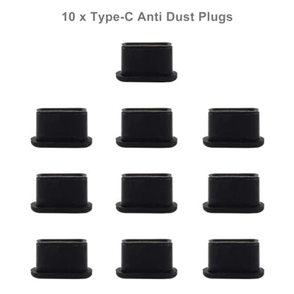 Jiozermi Silicone USB C Anti Dust Plugs, Black, 10Pcs - color: Black, size: 10 Pack