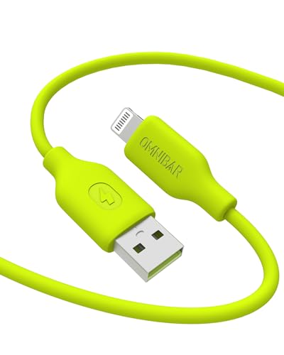 Silicone USB A to Lightning Cable 6FT, MFi Certified Cord, Green - color: A to L Silicone Green