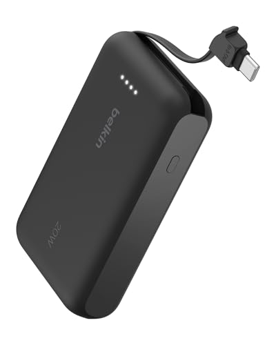 Belkin 10000mAh 20W USB C Power Bank, Portable Charger for iPhone & iPad - color: Black, style: 10K mAh