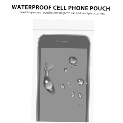 FRCOLOR 50pcs Waterproof Cell Phone Pouch with Touchscreen Function for Outdoor Sports and Beach Use, Disposable Mobile Phone Bag 9x19cm Sealed Dustproof Protection Transparent