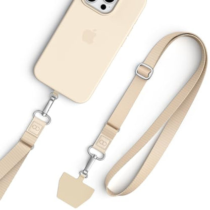 Lamicall Phone Lanyard Crossbody, Wide Adjustable Anti-Theft Strap 2 Pack - color: Beige