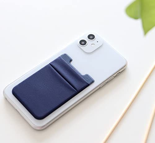 Fulgamo Phone Wallet Stick on,Card Holder for Phone Case,Phone Card Holder - color: Black,Navy Blue