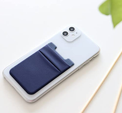 Fulgamo Phone Wallet Stick on,Card Holder for Phone Case,Phone Card Holder - color: Black,Navy Blue
