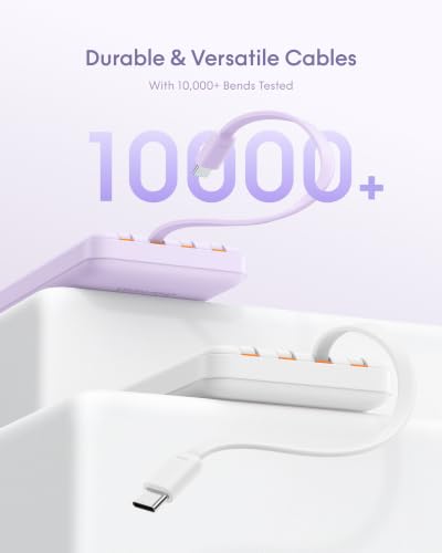 charmast Portable Charger Fast Charging,Built-in 4 Cables,6 Outs & 4 Inputs - color: Purple