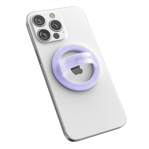 Encased Grip Loops for MagSafe, Magnetic iPhone Holder (2-Pack Set), Comfortable SoftTouch Silicone (Clear Sparkle/Glitter Purple) - color: Purple Glitter