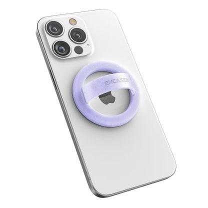 Encased Grip Loops for MagSafe, Magnetic iPhone Holder (2-Pack Set), Comfortable SoftTouch Silicone (Clear Sparkle/Glitter Purple) - color: Purple Glitter