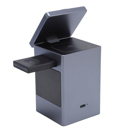Magnetic Charging Station, 6 in 1 Fast Magnetic Wireless Charging Stand Dock 360 Degree Rotation, Bluetooth Charge Dock for Phone Earphone Watch