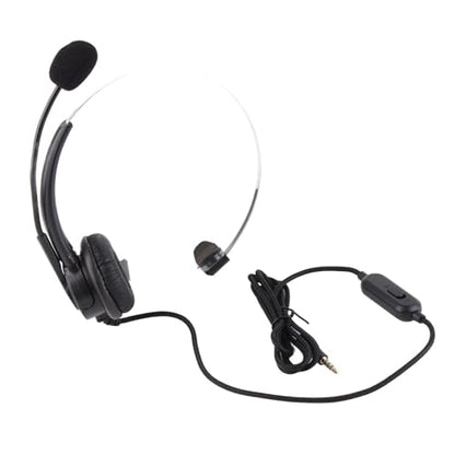 Wired Trucker Headsets, Mono Headset with Noise C Phone, 3.5mm Call Center Headset for Cellphone Laptop, Volume Control for Clear Calls, Comable Earph for Hours Use