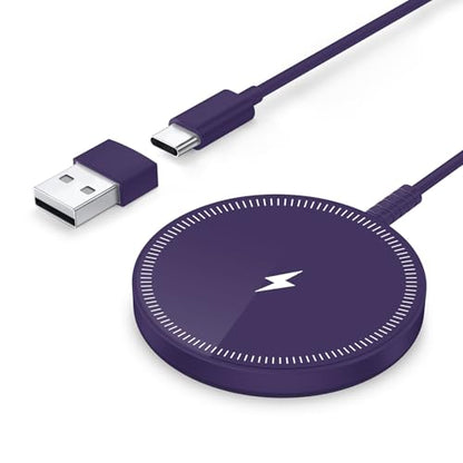 Magsafe Charger Magnetic Wireless Charge iPhone: Strong Magnet Charging Pad - color: Purple