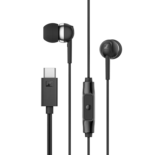 Sennheiser CX 80U in-Ear Headphones, USB C Connection, Black - color: Black
