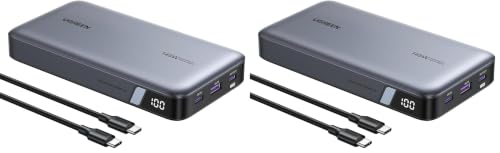 UGREEN Power Bank 25,000mAh 145W Laptop Portable Charger, Nexode 3-Port USB C PD Battery Pack, for MacBook Pro/Air, Dell XPS, iPhone 17/16/15/14, Galaxy S26 Steam Deck, iPad, and More (Pack of 2) - size: 160*81*27 mm (Pack of 2)