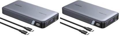 UGREEN Power Bank 25,000mAh 145W Laptop Portable Charger, Nexode 3-Port USB C PD Battery Pack, for MacBook Pro/Air, Dell XPS, iPhone 17/16/15/14, Galaxy S26 Steam Deck, iPad, and More (Pack of 2) - size: 160*81*27 mm (Pack of 2)