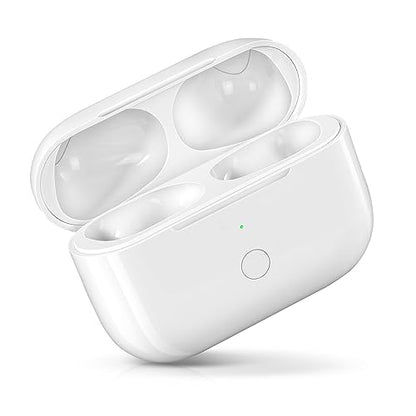 Wireless Charging Case Replacement Compatible with AirPod Pro 1st & 2nd Generation, Air Pod Pro 1 2 Charger Case with Bluetooth Pairing Sync Button - color: White Lighting-Port