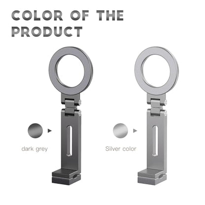 Compatible for Magsafe Phone Holder - Adjustable Foldable Phone Holder with Strong Magnets, Portable Travel Phone Bracket Compatible with iPhone 17/16/15/14/13/12 Pro Max, All Smartphones (Grey) - color: Grey