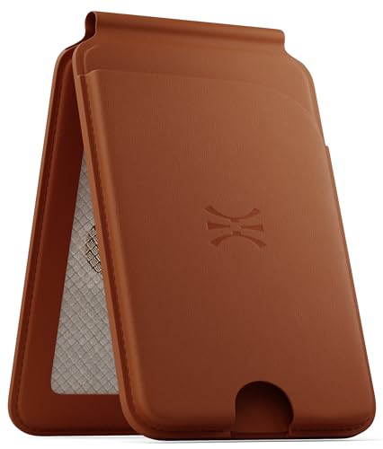 TORU for MagSafe Wallet with Kickstand, N52 Magnetic 6-Card Holder RFID Blocking for iPhone 17/17e/16/16e/15/14/13/12 Pro Max Plus Air - Brown - color: Brown