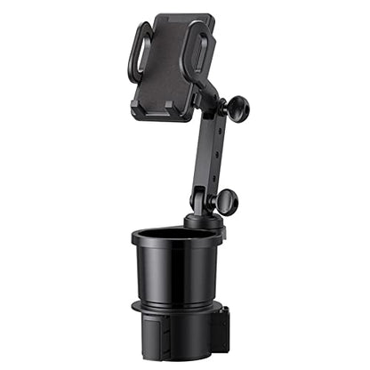 Car Cup Holder Phone Mount, Universal Auto Cell Phone Stand with Drink Expand Cup Holder,2 in 1 Multifunctional Car Cup Holder Expander with 360° Rotation Phone Mount