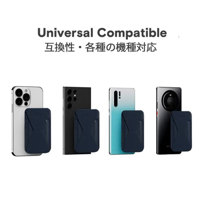 MOFT Reusable Adhesive 4-in-1 Cell Phone Grip, Phone Stand, Card Holder, Adjustable Viewing Angles, Thin Design with Grip to be Held for All iPhone Android Smartphones (Dark Blue) - color: dark blue