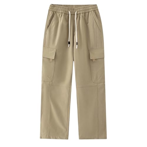Men Cargo Pants Ripstop Durable Tactical Quick Dry Deep Pockets Construction BDU Golf Tactical Pants for Men - color: A Khaki, size: Large