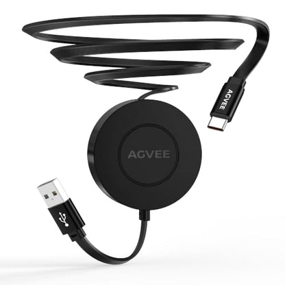 AGVEE 1.6ft Fixed / 3.3ft Extend Single-End Retractable USB C Cable - size: 1.6ft Fixed / 3.3ft Extend