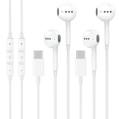 2 Pack [Apple MFi Certified] USB C Headphones Wired for iPhone 17 16 15 - color: CWhite