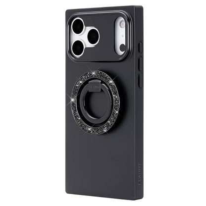 Flaunt MagSafe Phone Ring Holder and Stand - Black Crystal Elegance - color: Black Crystal Elegance