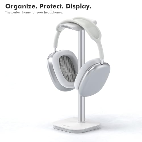 Headphone Stand, Aluminum Desk Headset Earphone Holder (White) - color: White