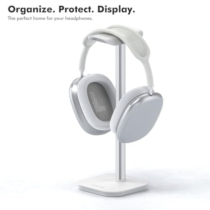 Headphone Stand, Aluminum Desk Headset Earphone Holder (White) - color: White